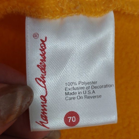 HANNA ANDERSSON Child Unisex Orange Fleece Zip Up Hooded Jacket Size 6-12 Months - Picture 10 of 13